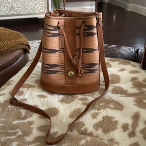 Antigua Aztec Stylish Tan and Brown Women's Bucket Bag